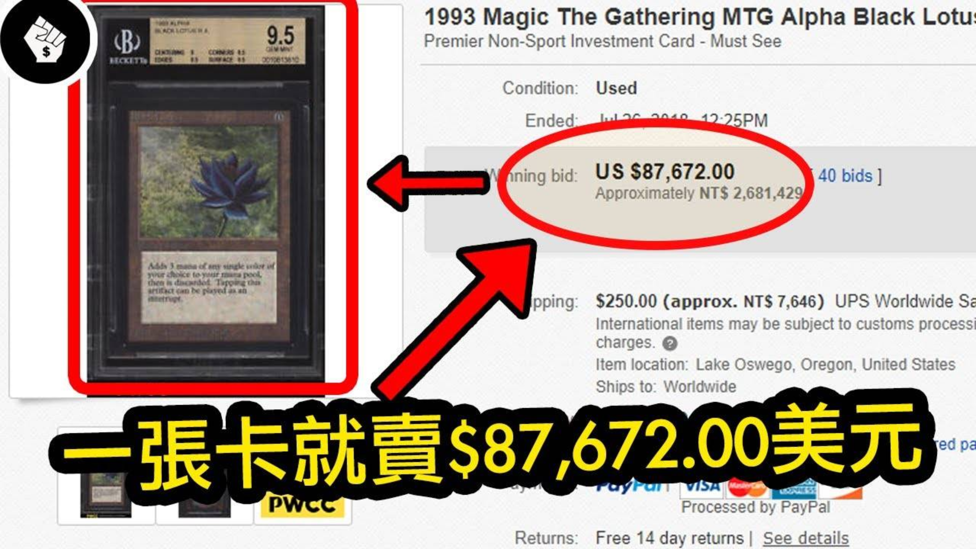 全球购物平台eBay 2019年「最有趣和最贵交易」榜单